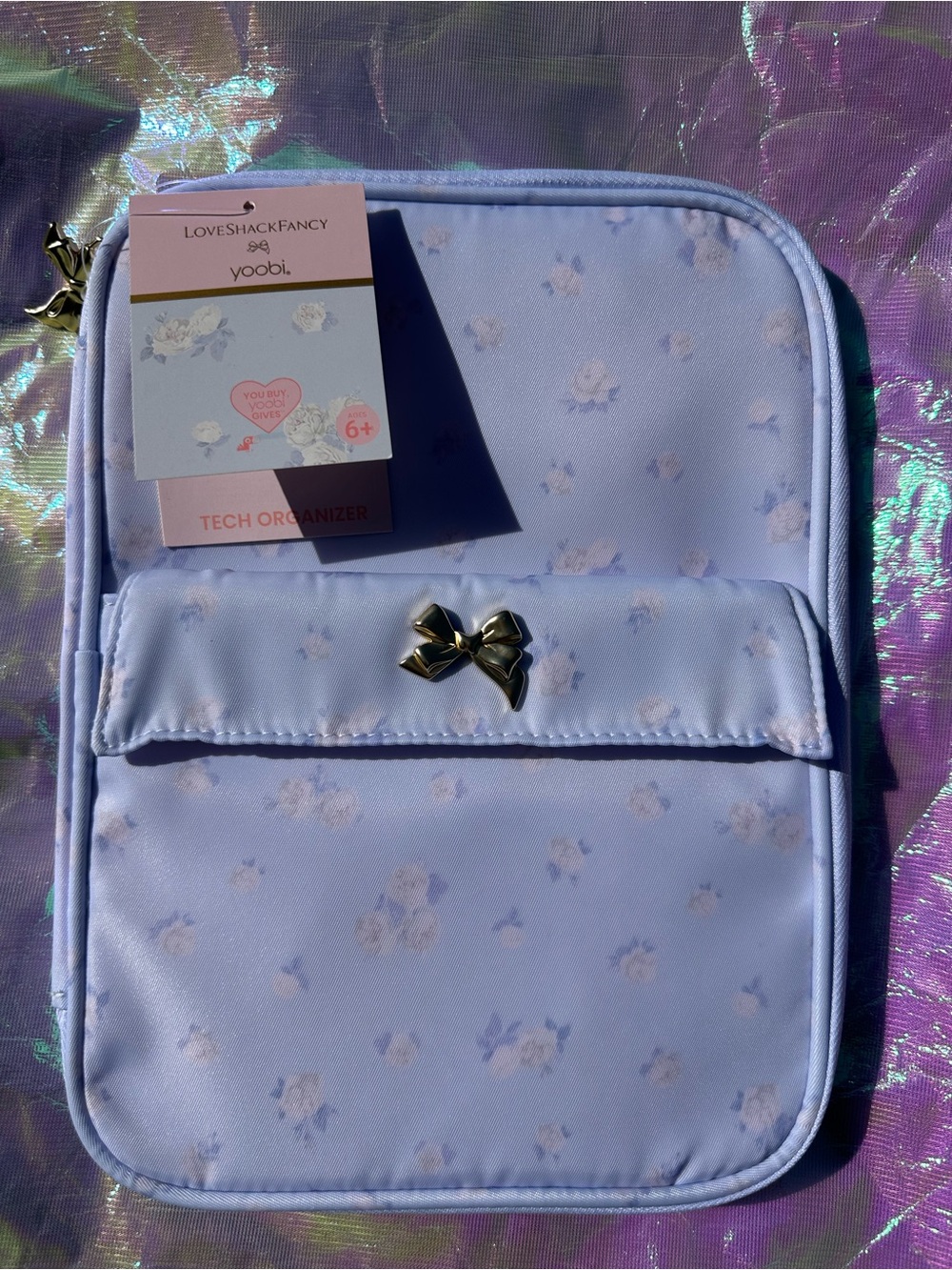 LoveShackFancy Lavender x Yoobi Tech Organizer Everblooming Rosettes